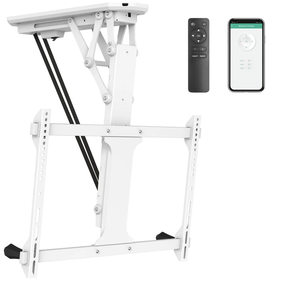 32”-75” Motorized Ceiling Mount White Color