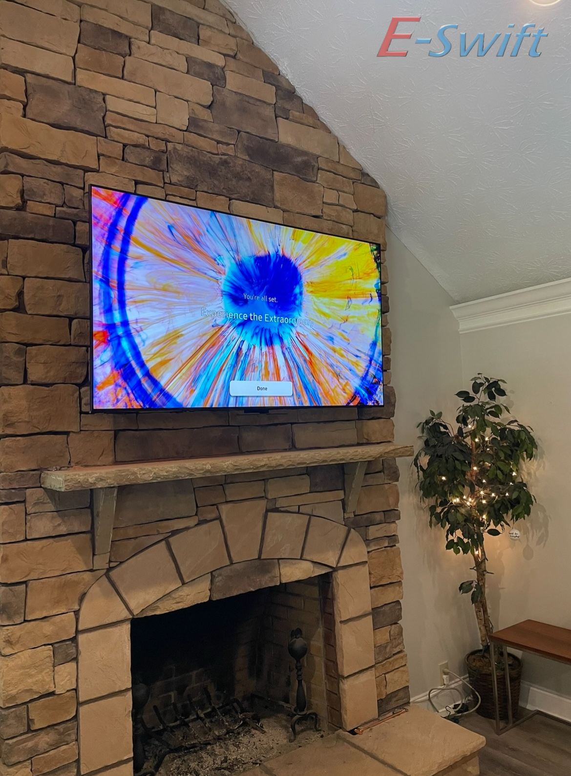 Mantel TV Mount | 55" - 86" | Over Fireplace Pull Down Mount