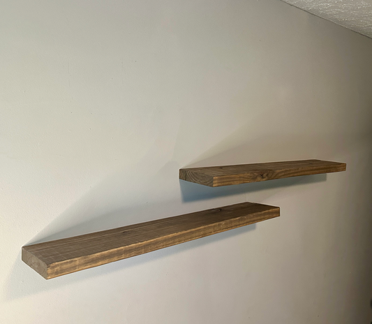 Rustic Floating Shelf 1Pc Or 2 Pc | Easy Install | Western Oak